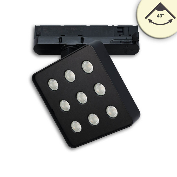 Isoled 3-Phasen Schienenstrahler MATRIX, 20W, 40°, schwarz, 3000K, UGR<19, DALI dimmbar 117300