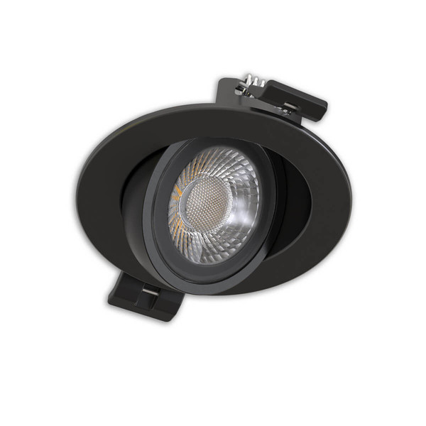 Isoled LED Einbaustrahler Sphere-68 schwenkbar, 6W, 40°, 2700/3000/4000K, CRI90, schwarz, dimmbar 117335