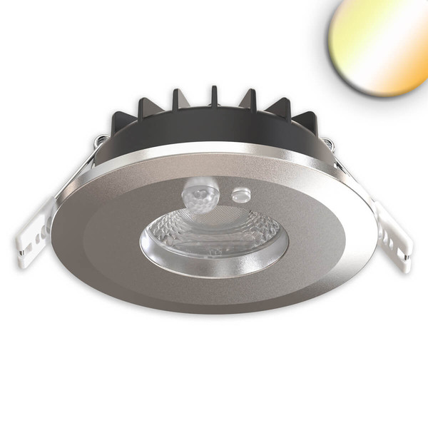 Isoled LED Einbaustrahler Vario-68 mit PIR-Sensor 6W, 60°, 2700/3000/4000/6000K, IP65, CRI90, chrom 117343