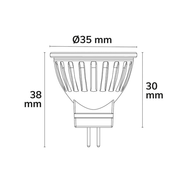 Isoled MR11 24V LED Sunset 3.5W, 38°, CRI90, 2200-3000K Dimm-to-warm 117357