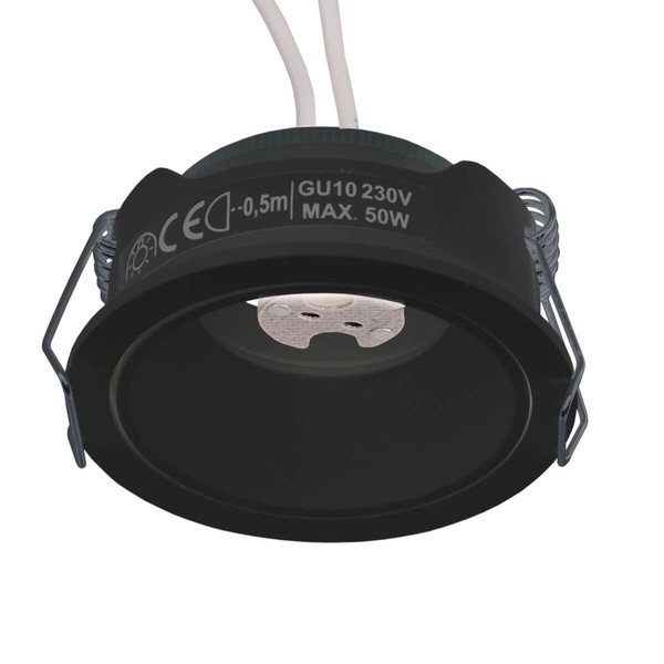 Isoled Einbaurahmen für MR11/GU10 Mini Spots, rund, schwarz 117359