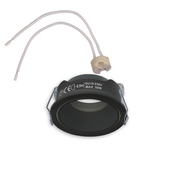 Isoled Einbaurahmen für MR11/GU10 Mini Spots, rund, schwarz 117359