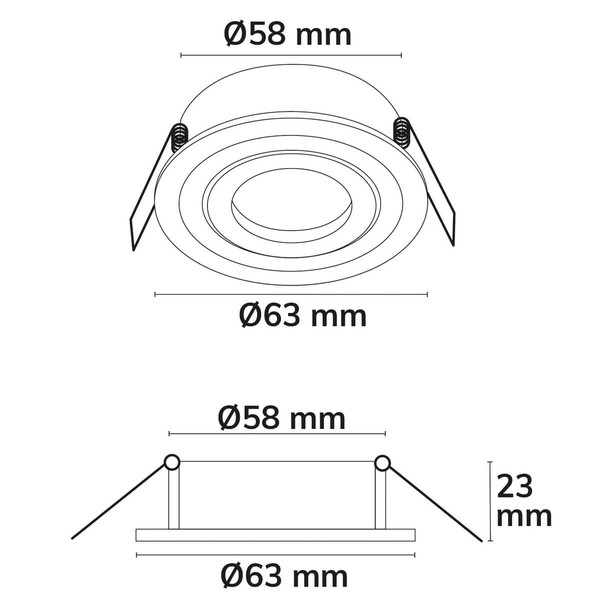 Isoled Einbaurahmen für MR11/GU10 Mini Spots, schwenkbar, rund, schwarz 117363