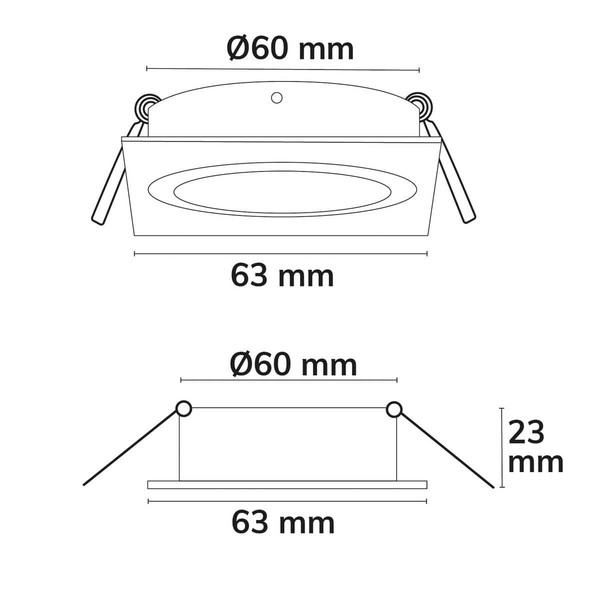Isoled Einbaurahmen für MR11/GU10 Mini Spots, schwenkbar, eckig, weiß 117364