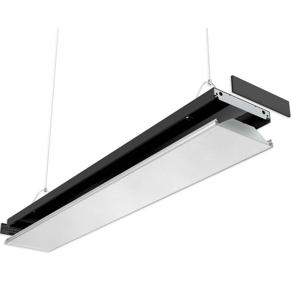 Isoled LED Langfeldleuchte, 120x20cm, schwarz, PowerSwitch 25/30/35/40W, UGR<19 2H/2H, ColorSwitch 3000/4000/5000K, DALI dimmbar 117367