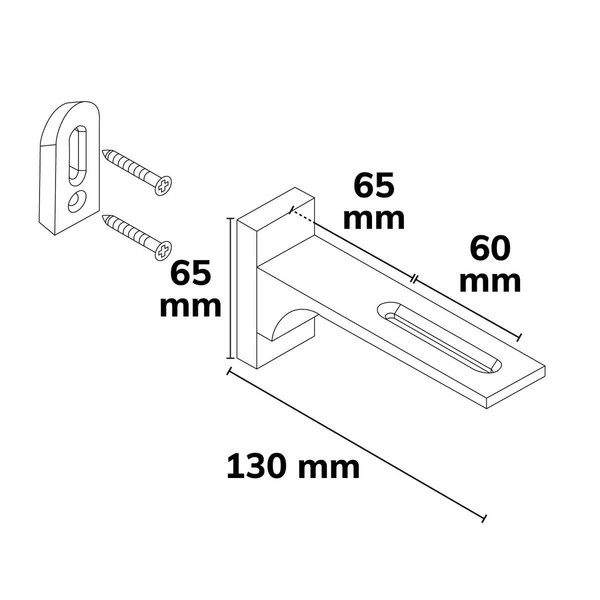 Isoled Wandausleger für Gardinenprofile, kurz, 2 Stück, schwarz 117423