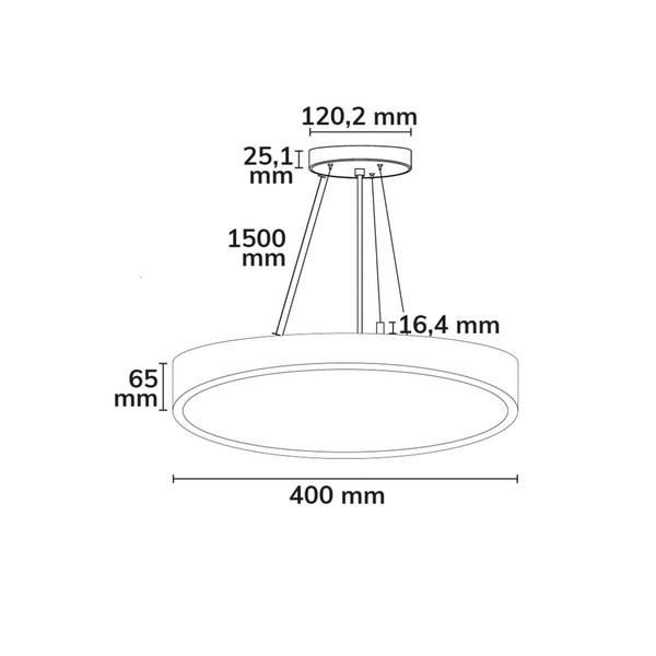 Isoled LED Hängeleuchte UGR<19 2H, schwarz, 30W+3W, IP42, DN400, 2700/3000/4000K, DALI dimmbar, Up&Down 117494