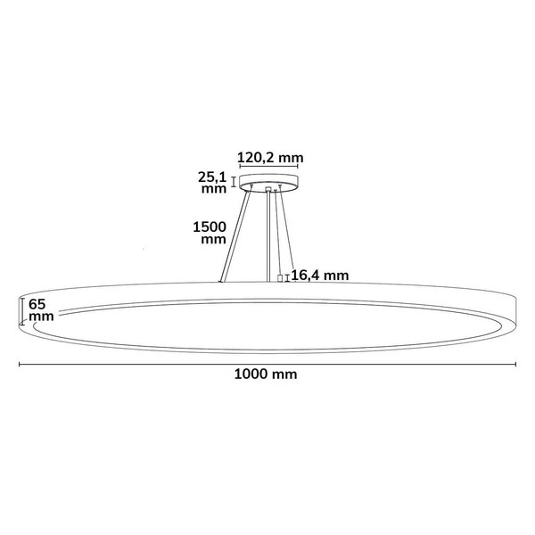 Isoled LED Hängeleuchte UGR<19 2H, weiß, 80W/100W+8W, IP42, DN1000, 2700/3000/4000K, dimmbar, Up&Down 117536