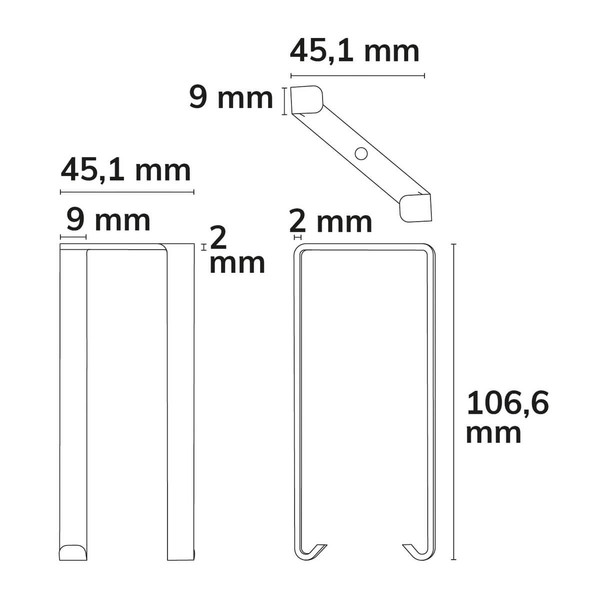 Isoled Montagebügel Z64 für Leuchtenprofil HALON zur Deckenanbau-Montage, 2 STK, silber 117564