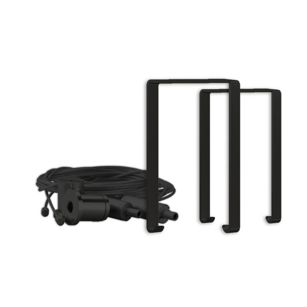 Isoled Montagebügel Z65 für Leuchtenprofil HALON mit Seilabhängung, 2 STK, schwarz 117568