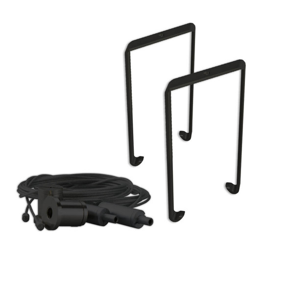 Isoled Montagebügel Z65 für Leuchtenprofil HALON mit Seilabhängung, 2 STK, schwarz 117568