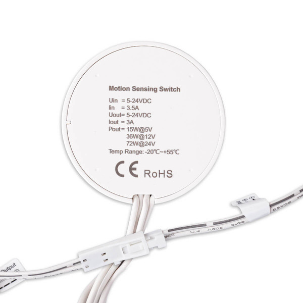 Isoled MiniAMP HF-Bewegungsmelder für versteckten Einbau, Detektion einstellbar 0.5-5m, 5-24V DC, 3A 117581