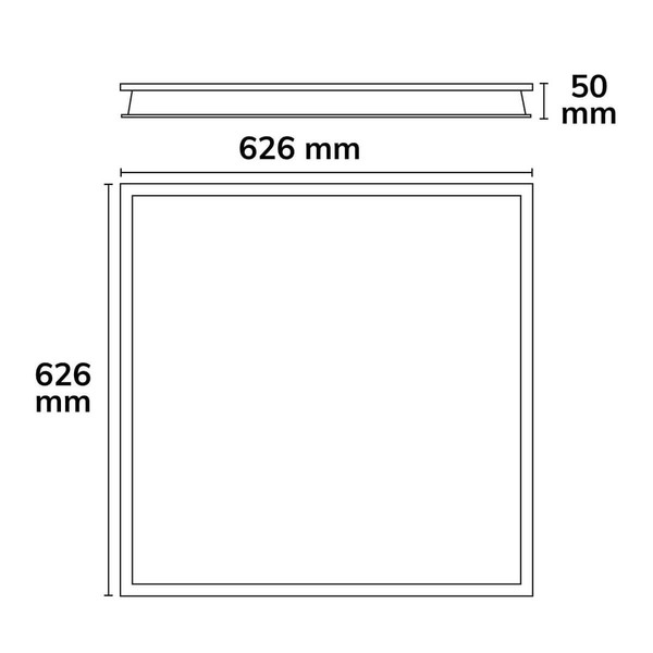 Isoled Einlegerahmen rückversetzt weiß RAL 9016 für LED Panel 625x625 117585