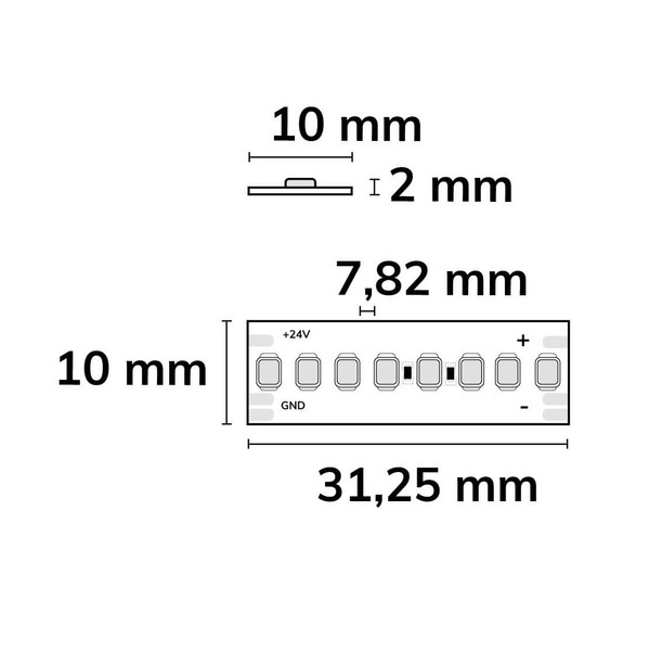 Isoled LED CRI918/940 CCT Flexband, 24V DC, 6W+6W, IP20, 10m Rolle, 256 LED/m 117588