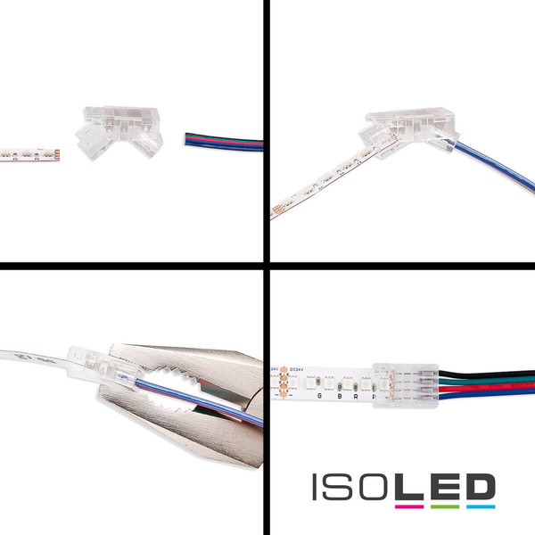 Isoled Kontakt-Verbinder (max. 5A) K3-410 für 4-pol. IP20 Flextripes mit Breite 10mm 117597