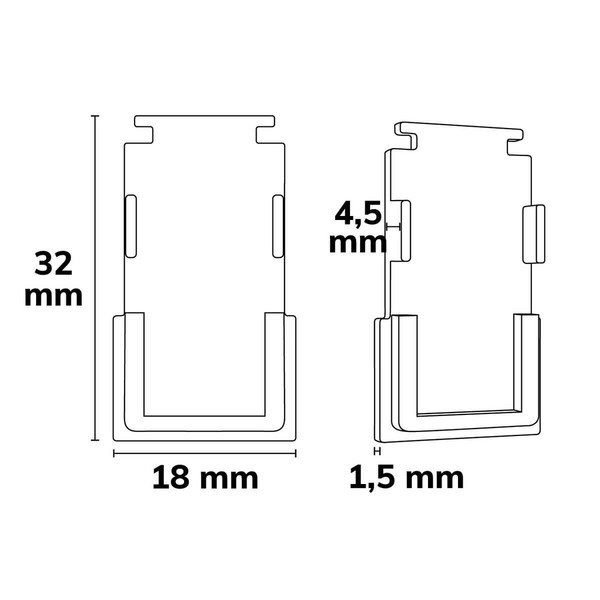 Isoled Endkappe innenliegend, weiß für Track48 Schiene flat (H25) mit transluz. abgesetztem COVER, 2 STK 117671