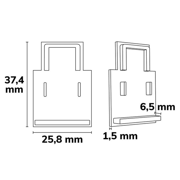 Isoled Endkappe außenliegend, schwarz für Track48 Schiene flat (H25) mit transluz. abgesetztem COVER, 2 STK 117672