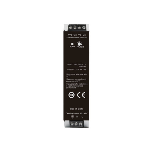 Isoled LED Hutschienen-Trafo 24V, 24~28V/DC, 0-240W 117749