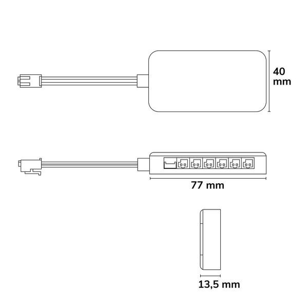 Isoled MiniAMP Power-Splitter 6-fach, Single Color, 12-24V DC, mit Master Sensor-Port 117773