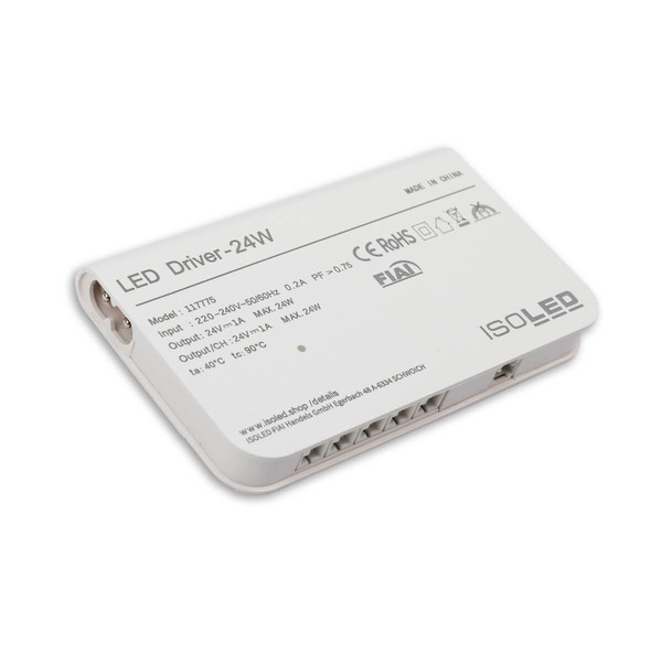 Isoled LED MiniAMP Trafo 24V/DC, 0-24W, 5x3A mit Master Sensor-Port, ultraflach 117775