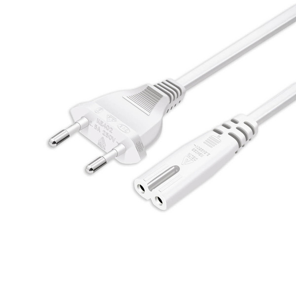 Isoled Standard EU-PowerCord Stecker, 2x0,75mm², weiß, 3m 117780