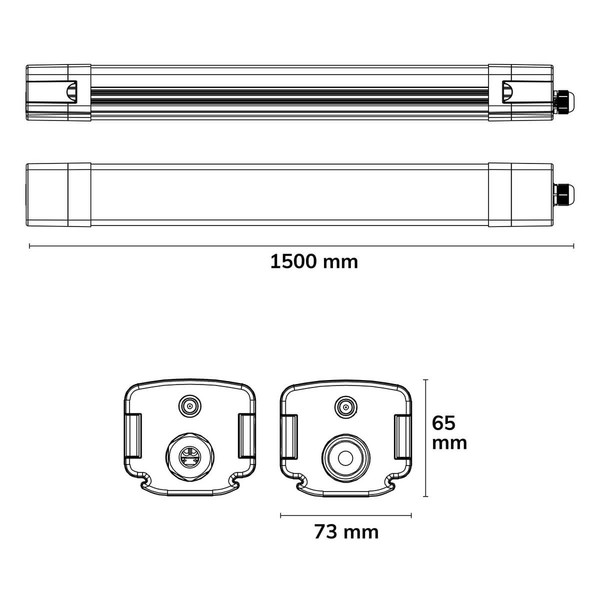 Isoled LED Linearleuchte XChange 150cm, IP66, PowerSwitch 35-60W, 160lm/W, 4000K, CRI80 117794