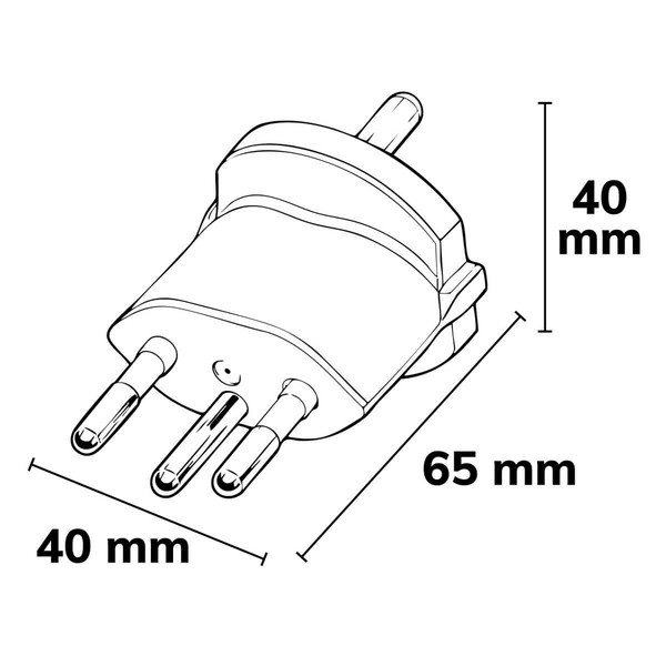 Isoled Fixadapter CH Typ 12 auf Schuko CEE 7/7, schwarz, nicht demontierbar, 10A 117827