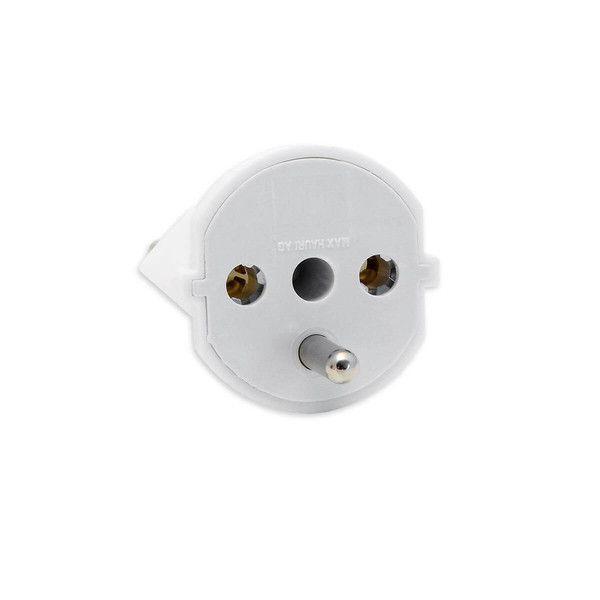 Isoled Fixadapter CH Typ 12 auf Schuko CEE 7/7, weiß, nicht demontierbar, 10A 117828