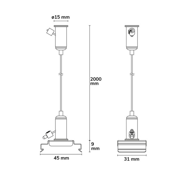 Isoled LINKLINE50 Seilabhängung Set (exkl. Baldachin) für LED Hängeleuchte, weiß 117829