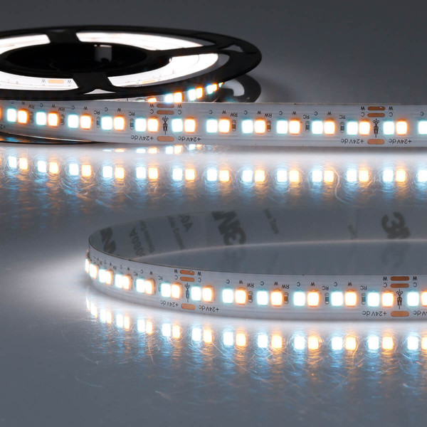 Isoled LED CCC Amber+SkyBlue Flexband, 15W/15W, 5m Rolle, 24V, IP20 117831
