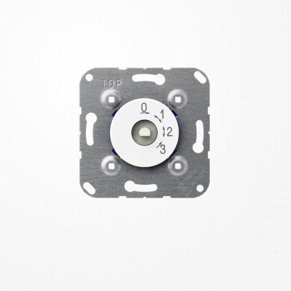 Jung 1101-4WW Drehschalter, 3-Stufen-Schalter m. AUS-Stellung, 16 AX 250 V ~, alpinweiß