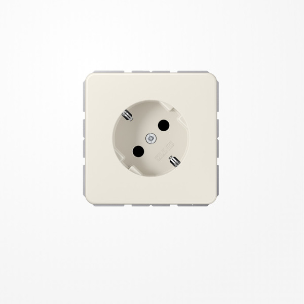Jung 520-45 SCHUKO-Steckdose 45°, 16 A 250 V ~, mit nicht geerdetem Tragring, Duroplast, Serie CD, weiß