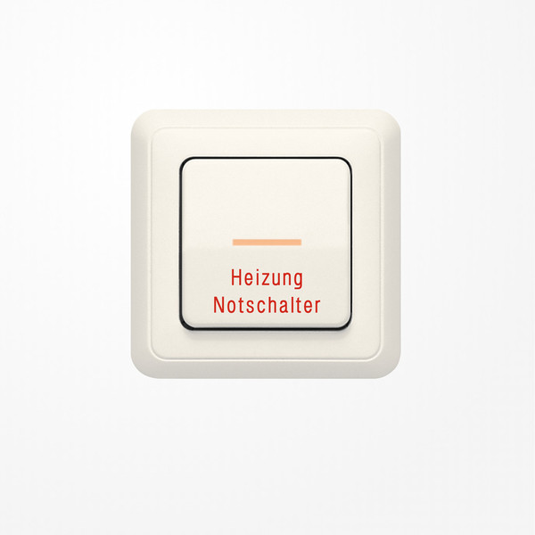 Jung 5560H Wippe mit Lichtleiter, Aufschrift Heizung, Duroplast, ST 550, weiß