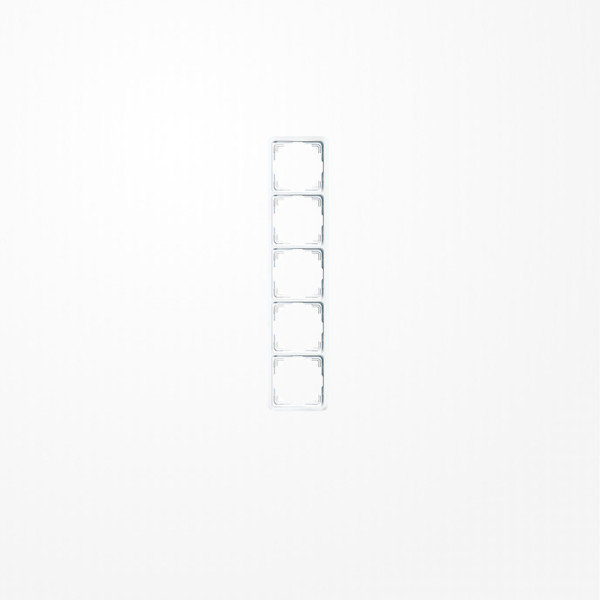 Jung 5585WW Rahmen 5fach, senkrechte und waagerechte Montage, Duroplast, ST 550, alpinweiß