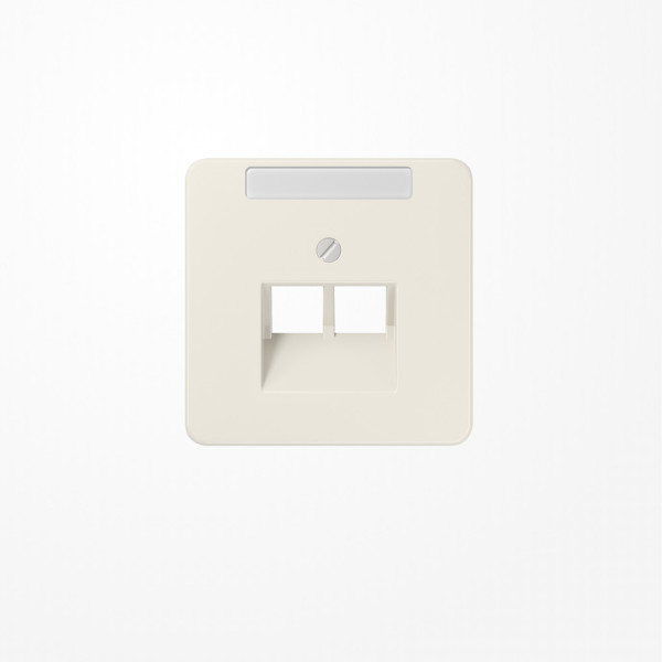 Jung 569-2NAUA Abdeckung für IAE/UAE-Anschlussdosen, 2x8-polig, mit Schriftfeld, Serie CD, weiß