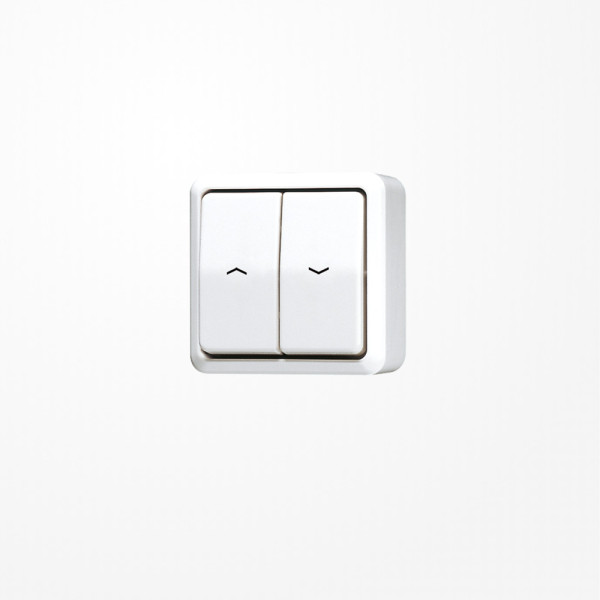 Jung 609VAWW Jalousie-Wippschalter, 1-pol. (1 Antrieb) 250 V ~, AP 600, alpinweiß