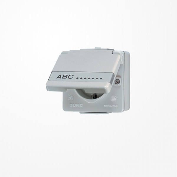 Jung 620NAW SCHUKO-Steckdose, 16 A 250 V ~, mit Schriftfeld, IP 44, WG 600