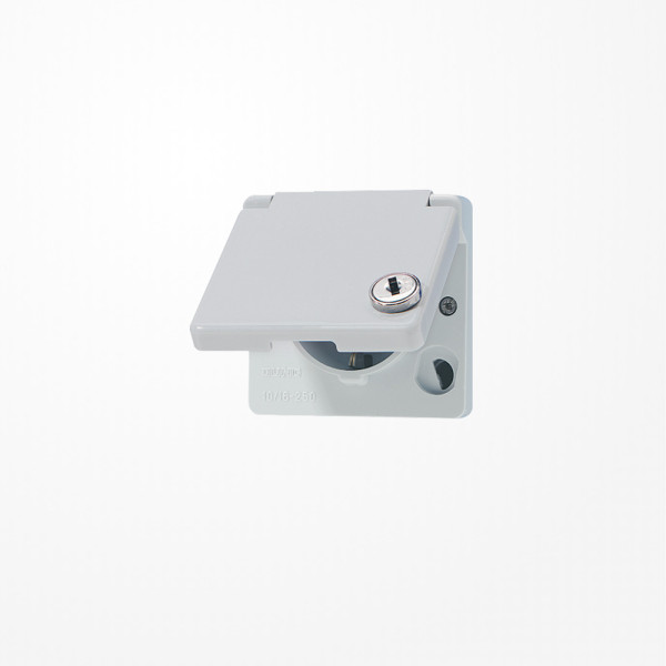 Jung 620WSLOT Oberteil für SCHUKO-Steckdosen, mit Sicherheitsschloss, WG 600, grau