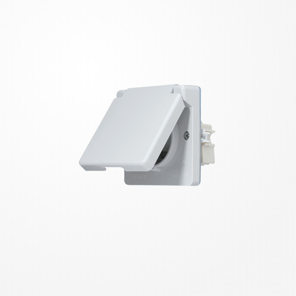 Jung 620WXOT SCHUKO-Steckdose, 16 A 250 V ~, 1fach senkrechte und waagerechte Montage, Klappdeckel, WG 600, grau