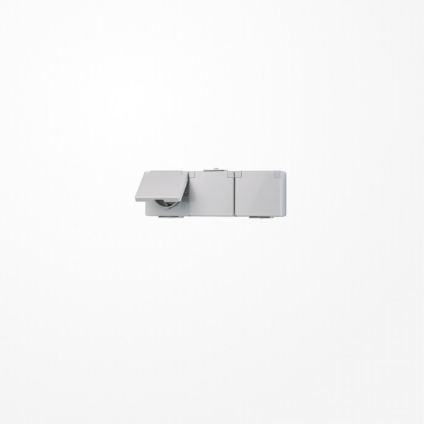 Jung 623W SCHUKO-Dreifach-Steckdose 250 V ~, Schraubklemmen, waagerecht, IP 44, WG 600