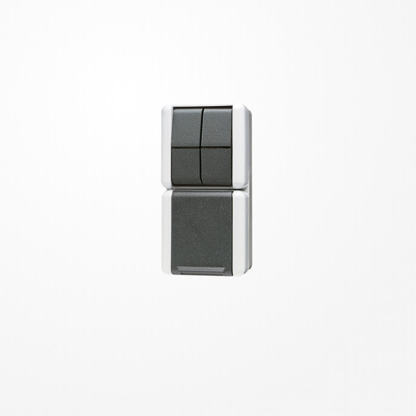 Jung 875W SCHUKO-Steckdose 16 A 250 V ~ mit Serienschalter 10 AX 250 V ~, IP 44, WG 800