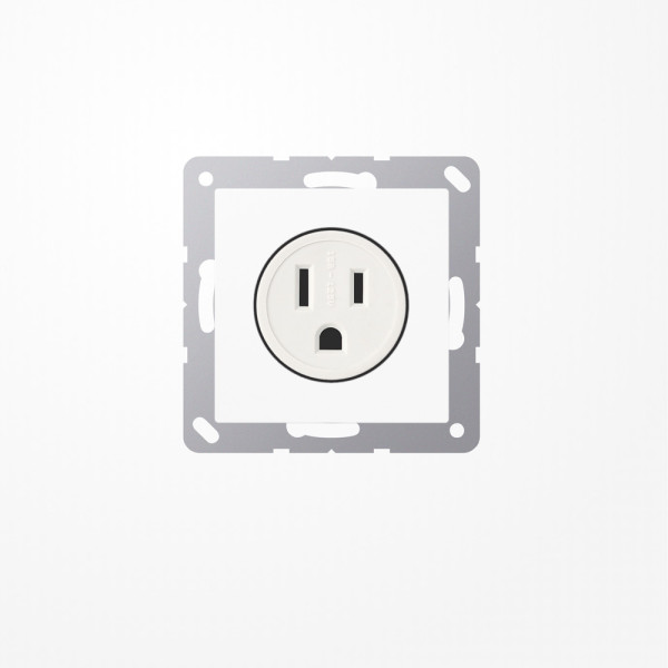 Jung A521-15WW Steckdose, US-Norm NEMA, 15 A 125 V ~, Schraubklemmen, Thermoplast, Serie AS/A, alpinweiß