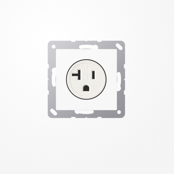 Jung A521-20WW Steckdose, US-Norm NEMA, 20 A 125 V ~, Schraubklemmen, Thermoplast, Serie AS/A, alpinweiß