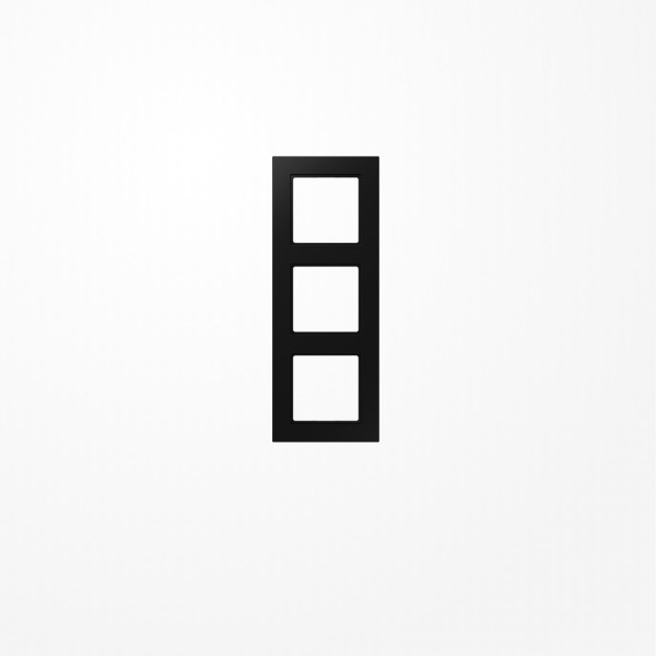 Jung A5583BFSWM Rahmen 3fach, senkrechte und waagerechte Montage, Thermoplast lackiert, A 550, graphitschwarz matt