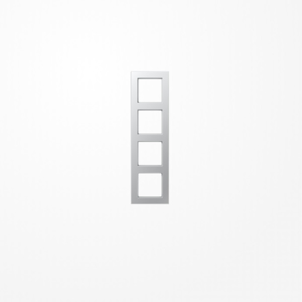 Jung A5584BFAL Rahmen 4fach, senkrechte und waagerechte Montage, Thermoplast lackiert, A 550, aluminium