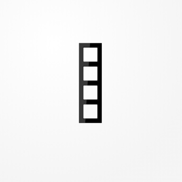 Jung A5584BFSW Rahmen 4fach, senkrechte und waagerechte Montage, Thermoplast, A 550, schwarz