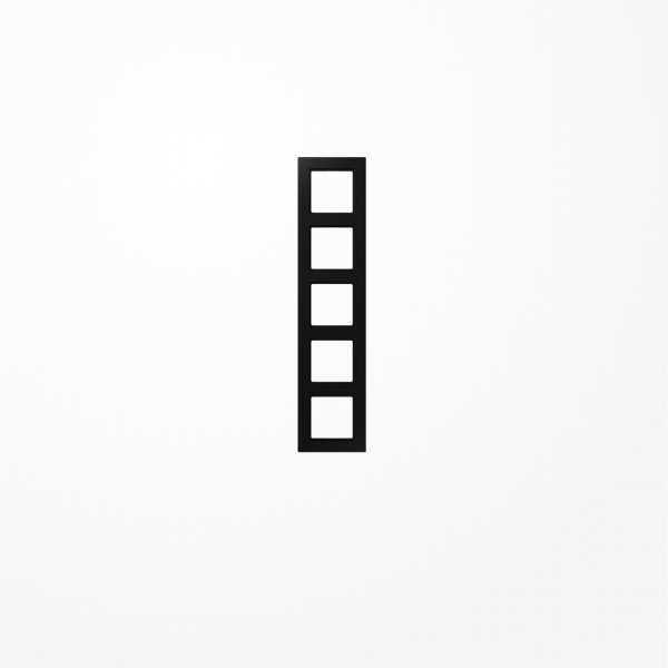 Jung A5585BFSWM Rahmen 5fach, senkrechte und waagerechte Montage, Thermoplast lackiert, A 550, graphitschwarz matt