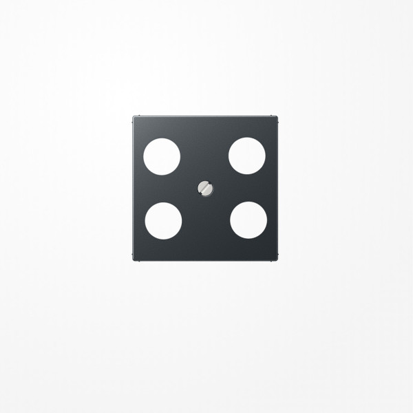 Jung A561-4SAT1ANM Abdeckung für 4-Loch SAT-TV-Steckdose (Hirschmann) 4fach, Thermoplast lackiert, Serie A, anthrazit matt