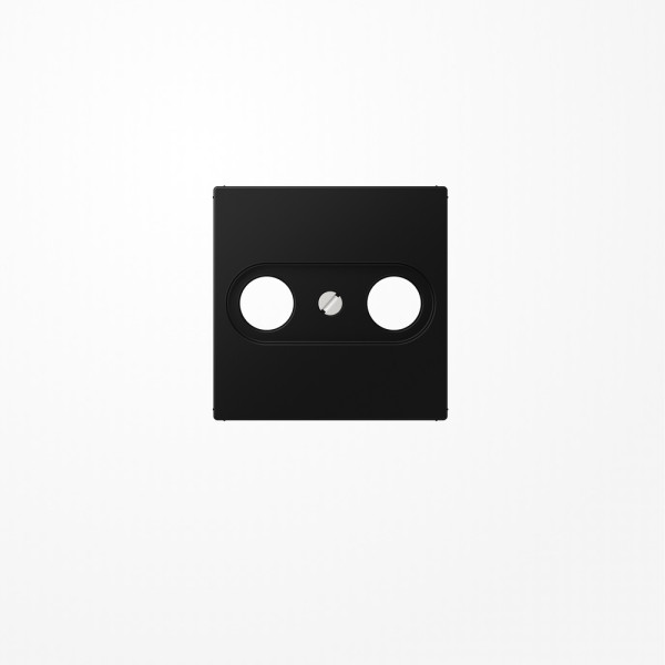 Jung A561BFPLTVSWM Abdeckung für Antennendosen 1fach, Thermoplast lackiert, Serie A, graphitschwarz matt