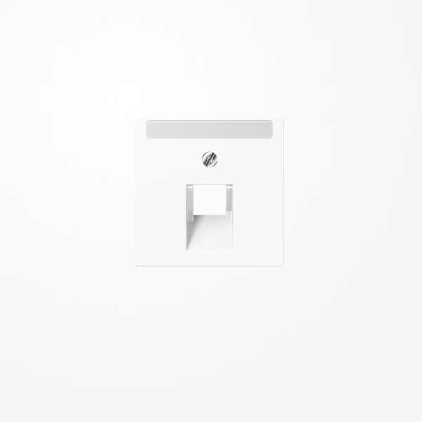 Jung A569-1NAPLUAWW Abdeckung für IAE/UAE-Anschlussdosen 1x8-polig, mit Schriftfeld, Thermoplast, Serie AS/A, alpinweiß